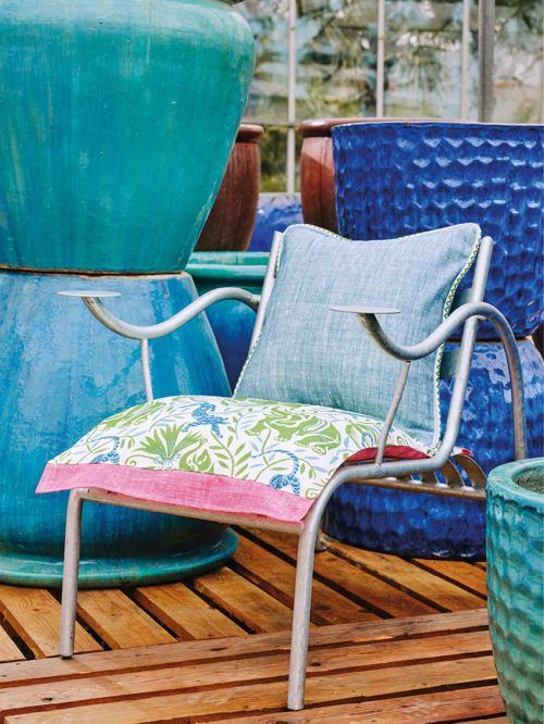 Raoul Dufy La Jungle Outdoor Fabric in Azzurro